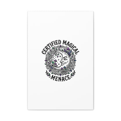 Certified Magical Menace Canvas | witchy goblincore celestial art