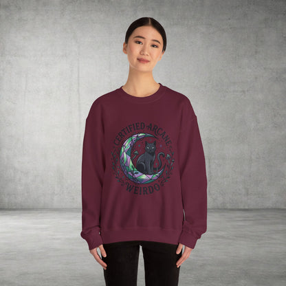 Certified Arcane Weirdo Crewneck Sweatshirt | witchy goblincore celestial
