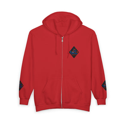 A Blue Ember Creative Diamond Zip Hoodie – Small Card Graphic