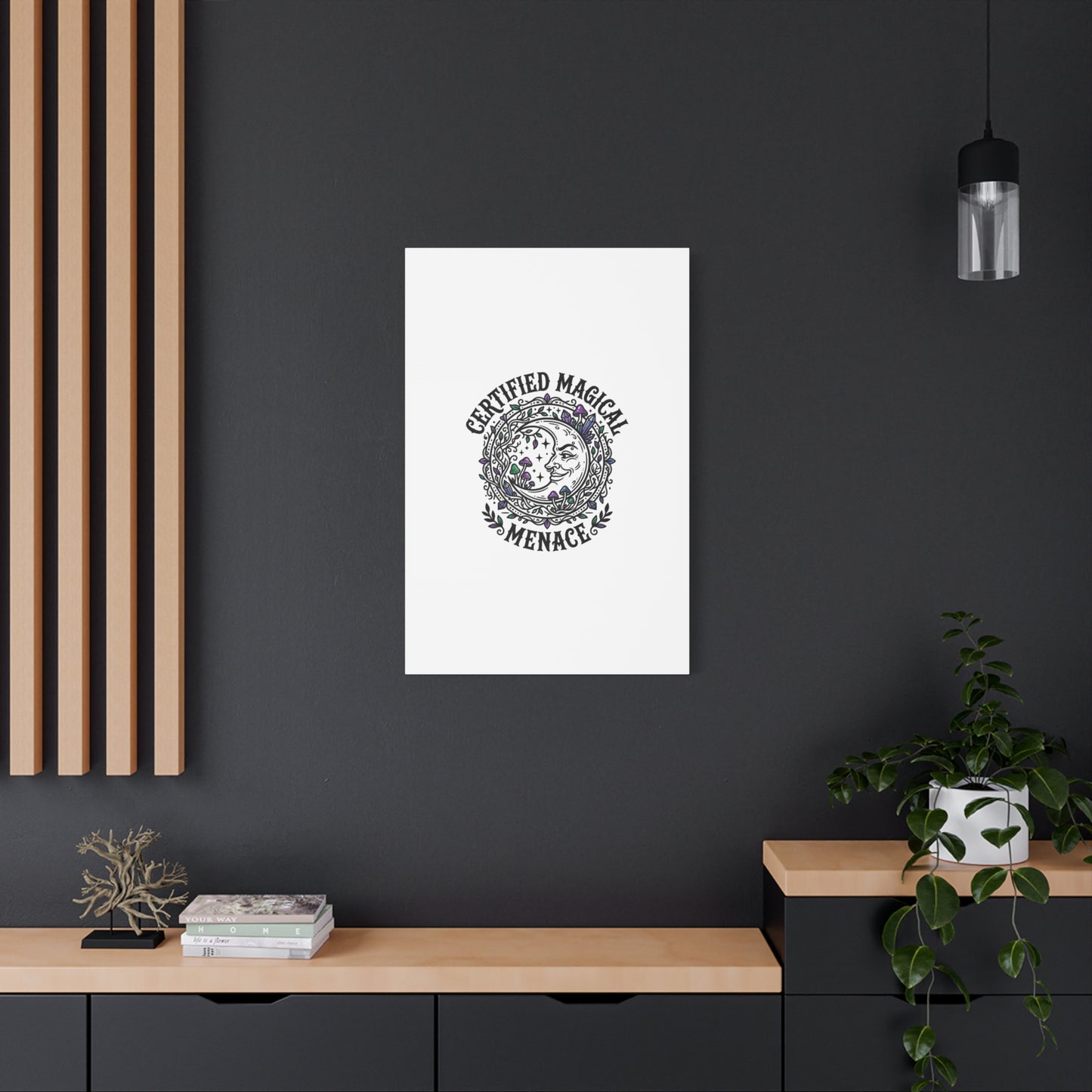 Certified Magical Menace Canvas | witchy goblincore celestial art