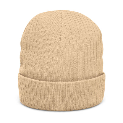 A Blue Ember Skull Ribbed Beanie — Cozy Winter Hat for Bikers & Streetwear