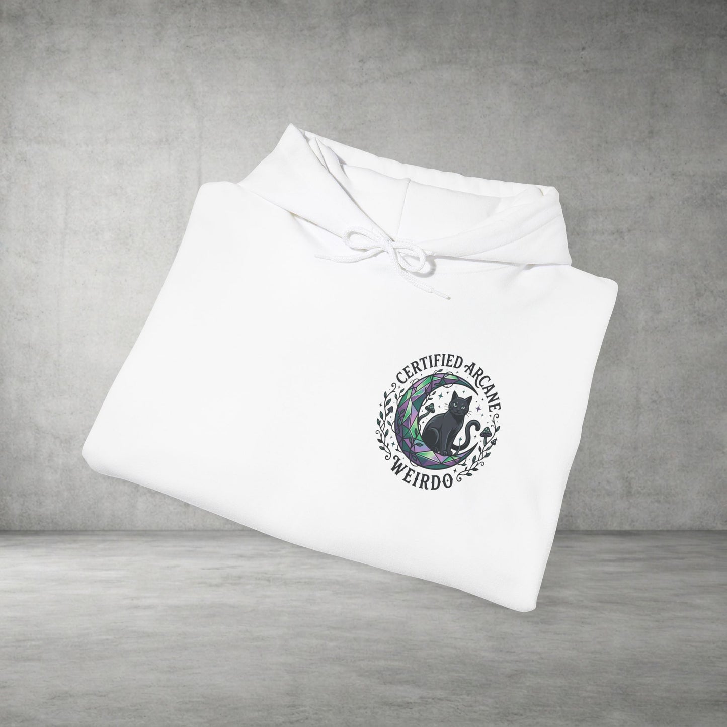 Certified Arcane Weirdo Hoodie | witchy goblincore, celestial crystals
