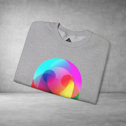 Crewneck Sweatshirt — Colourful Overlap Ghost Art Graphic