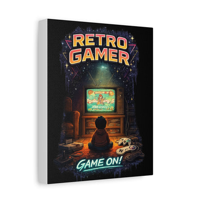 Retro Gamer Matte Canvas Wall Art — "Game On!" Vintage Video Game Poster