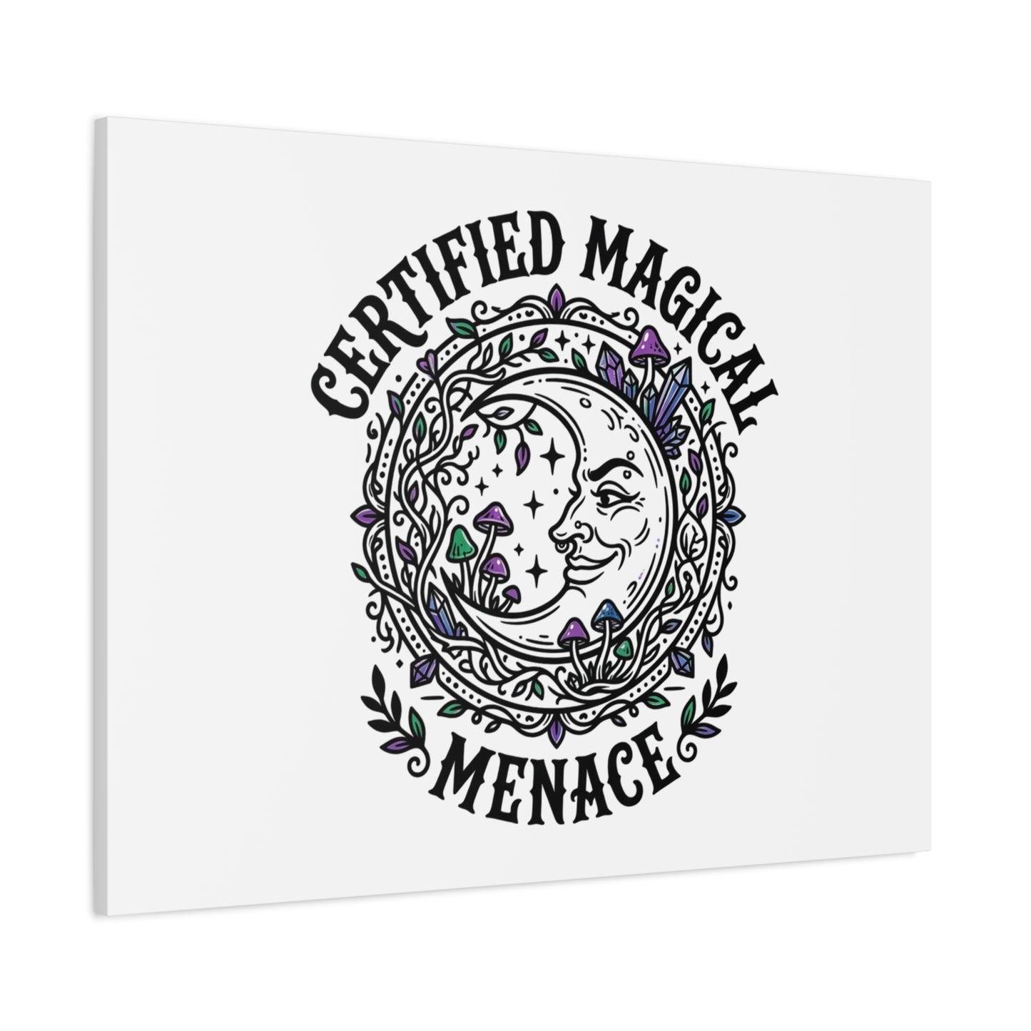 Certified Magical Menace Canvas | witchy goblincore celestial art