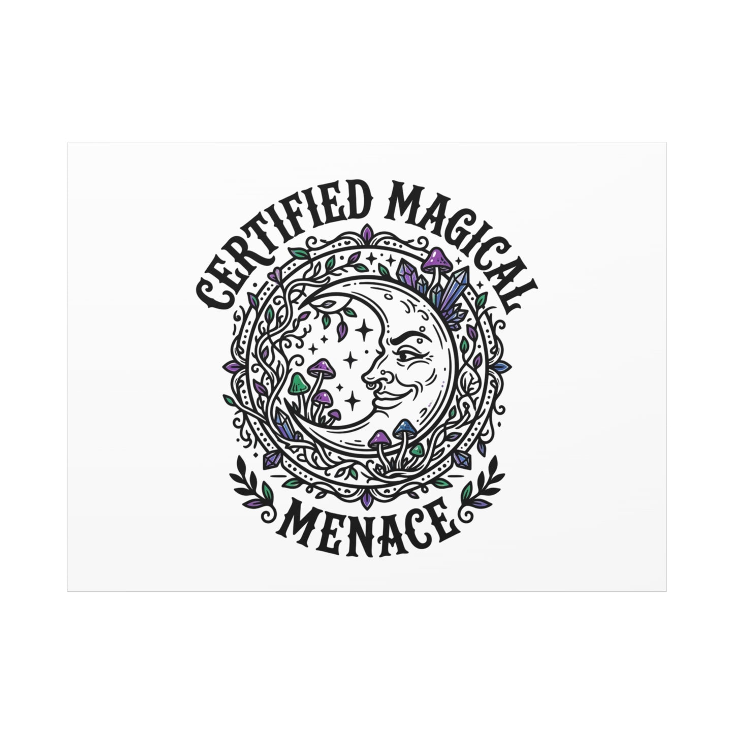 Certified Magical Menace Canvas | witchy goblincore celestial art