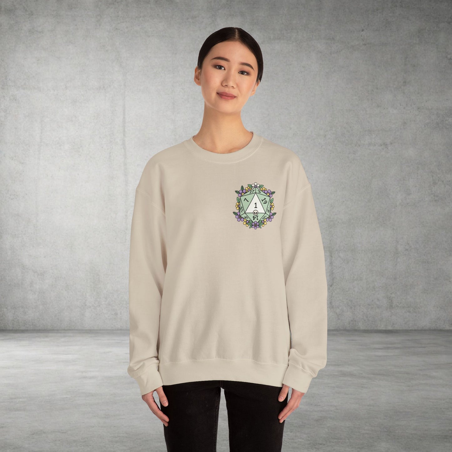 D20 Floral Crest Crewneck Sweatshirt