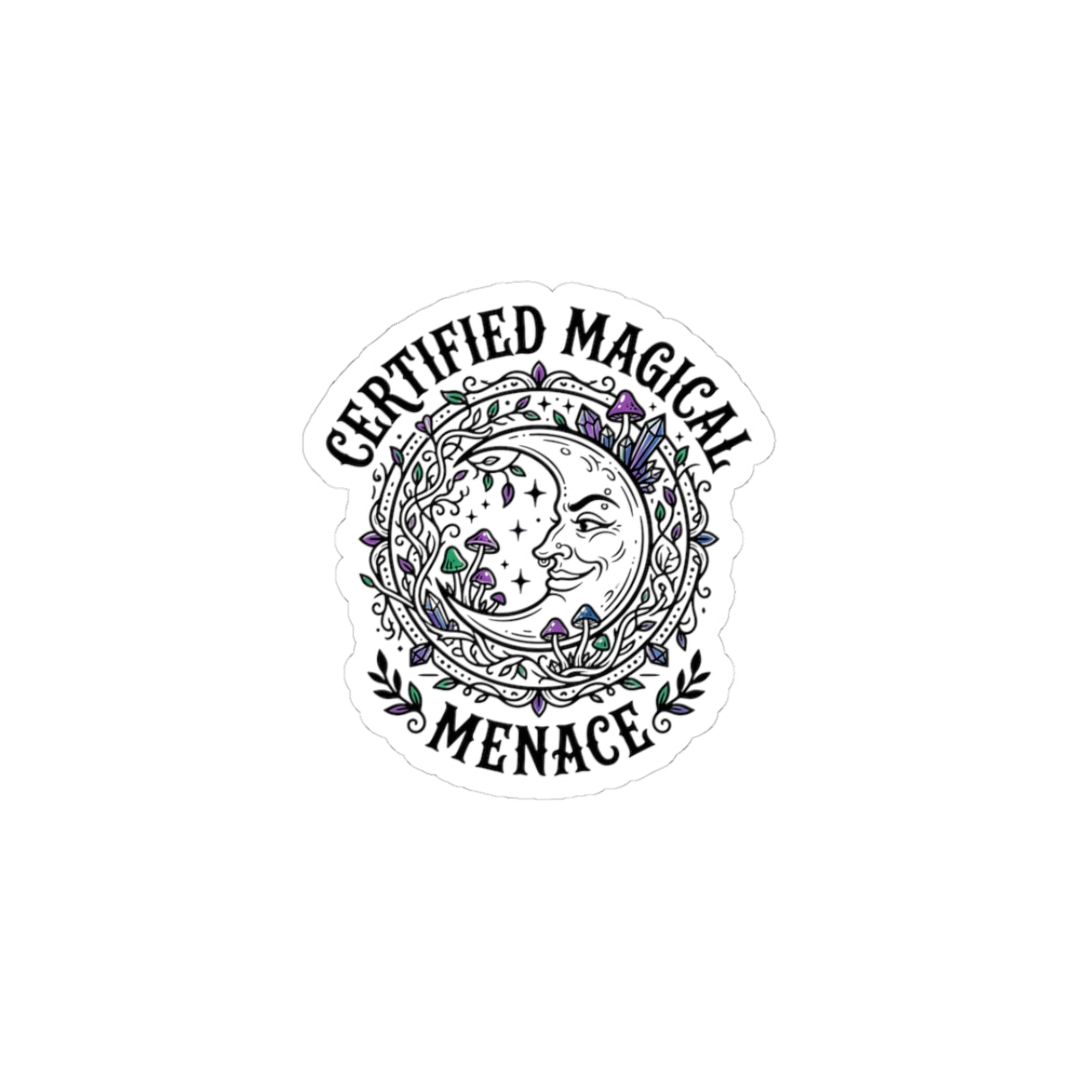 Certified Magical Menace Sticker | witchy, goblincore, celestial aesthetic
