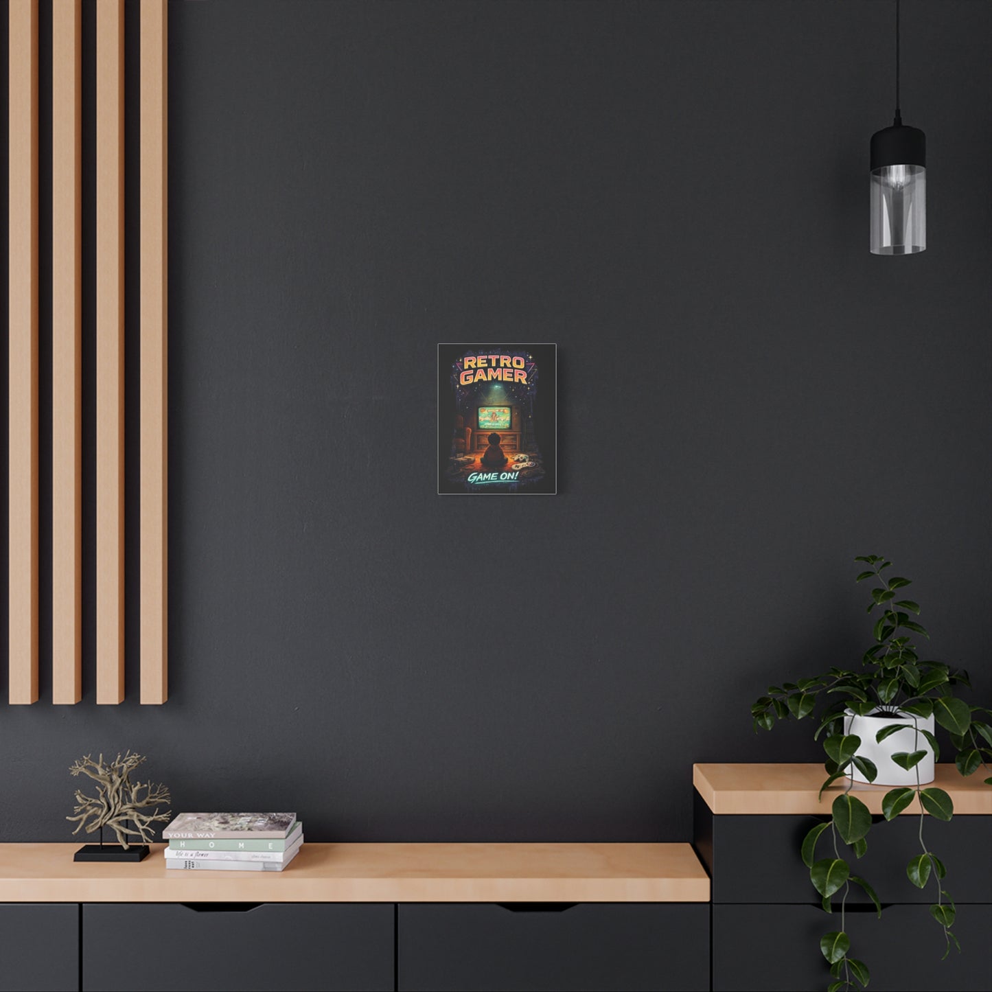 Retro Gamer Matte Canvas Wall Art — "Game On!" Vintage Video Game Poster