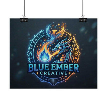 A Blue Ember Creative - Rolled Poster — Blue Ember Creative Dragon Logo Art
