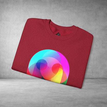 Crewneck Sweatshirt — Colourful Overlap Ghost Art Graphic