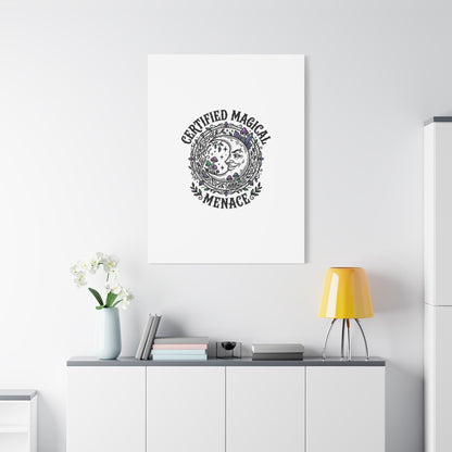 Certified Magical Menace Canvas | witchy goblincore celestial art