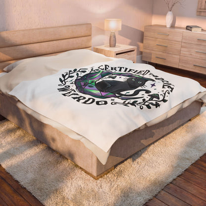 Certified Arcane Weirdo Velveteen Plush Blanket | witchy goblincore, celestial crystals
