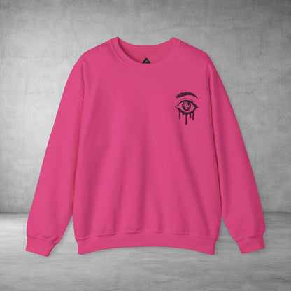 Crewneck Sweatshirt — 'Wake Yo Game Up, Let’s Game' Dripping Eye Gamer Design