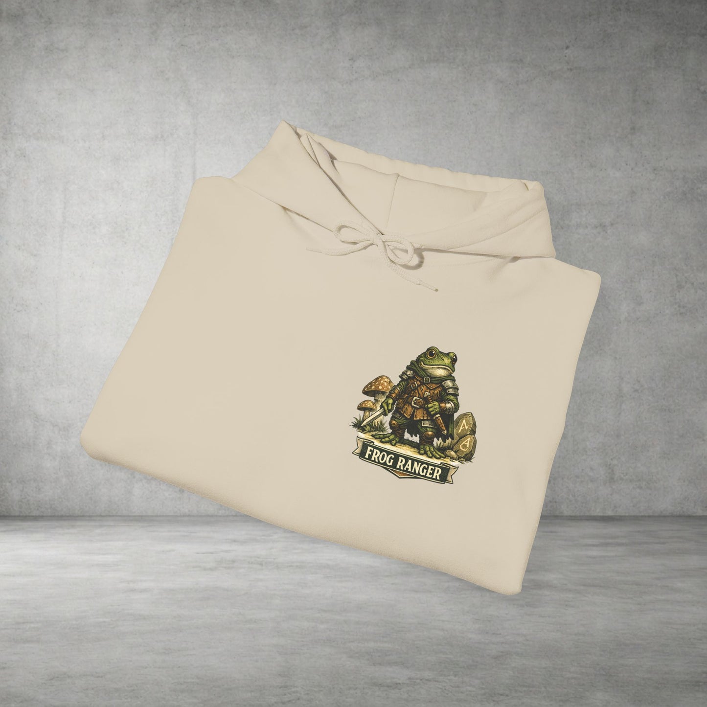 Adventure Frog Hoodie — Whimsical Forest Gnome Patch Sweatshirt