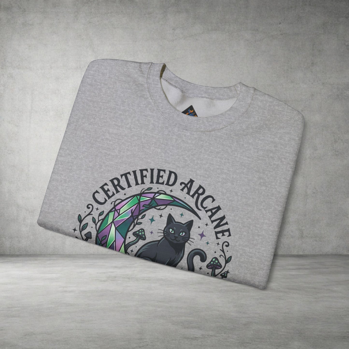 Certified Arcane Weirdo Crewneck Sweatshirt | witchy goblincore celestial