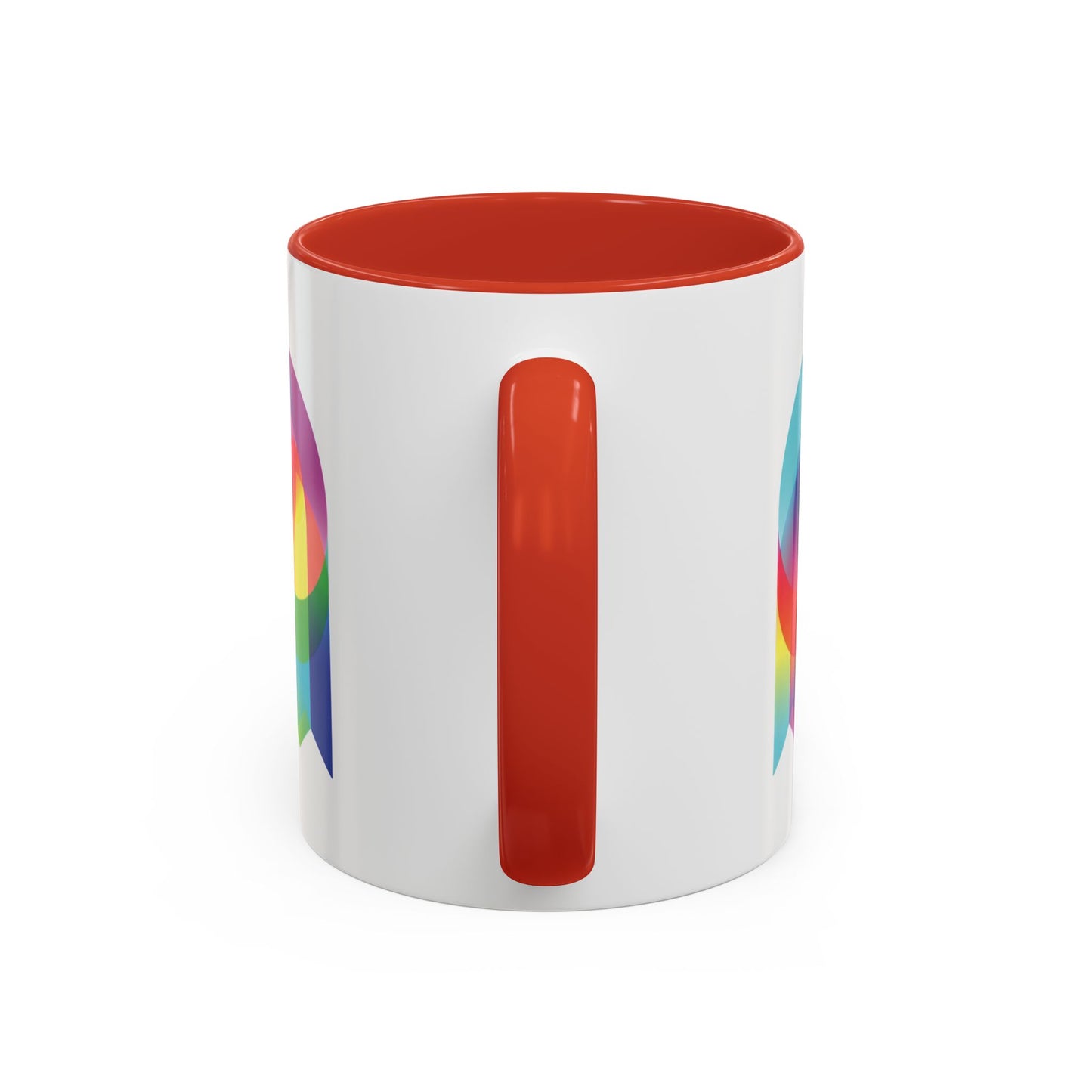 Rainbow Geometric Ghost Coffee Mug – Colorful Retro Pop Art Accent Mug (11/15oz)