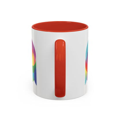 Rainbow Geometric Ghost Coffee Mug – Colorful Retro Pop Art Accent Mug (11/15oz)