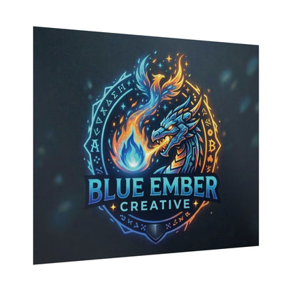 A Blue Ember Creative - Rolled Poster — Blue Ember Creative Dragon Logo Art