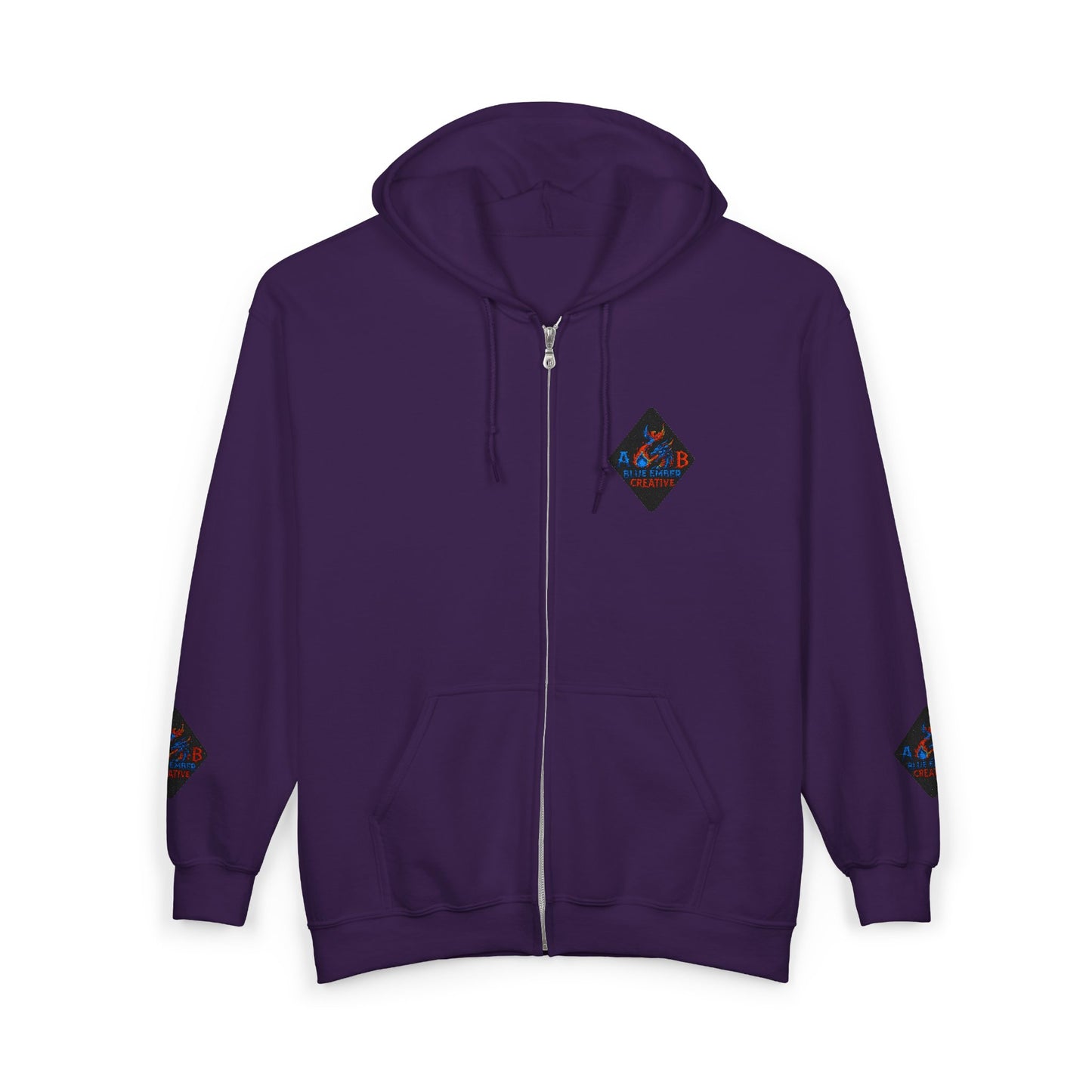A Blue Ember Creative Diamond Zip Hoodie – Small Card Graphic