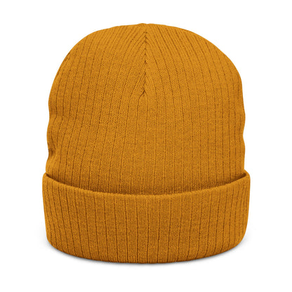 A Blue Ember Skull Ribbed Beanie — Cozy Winter Hat for Bikers & Streetwear