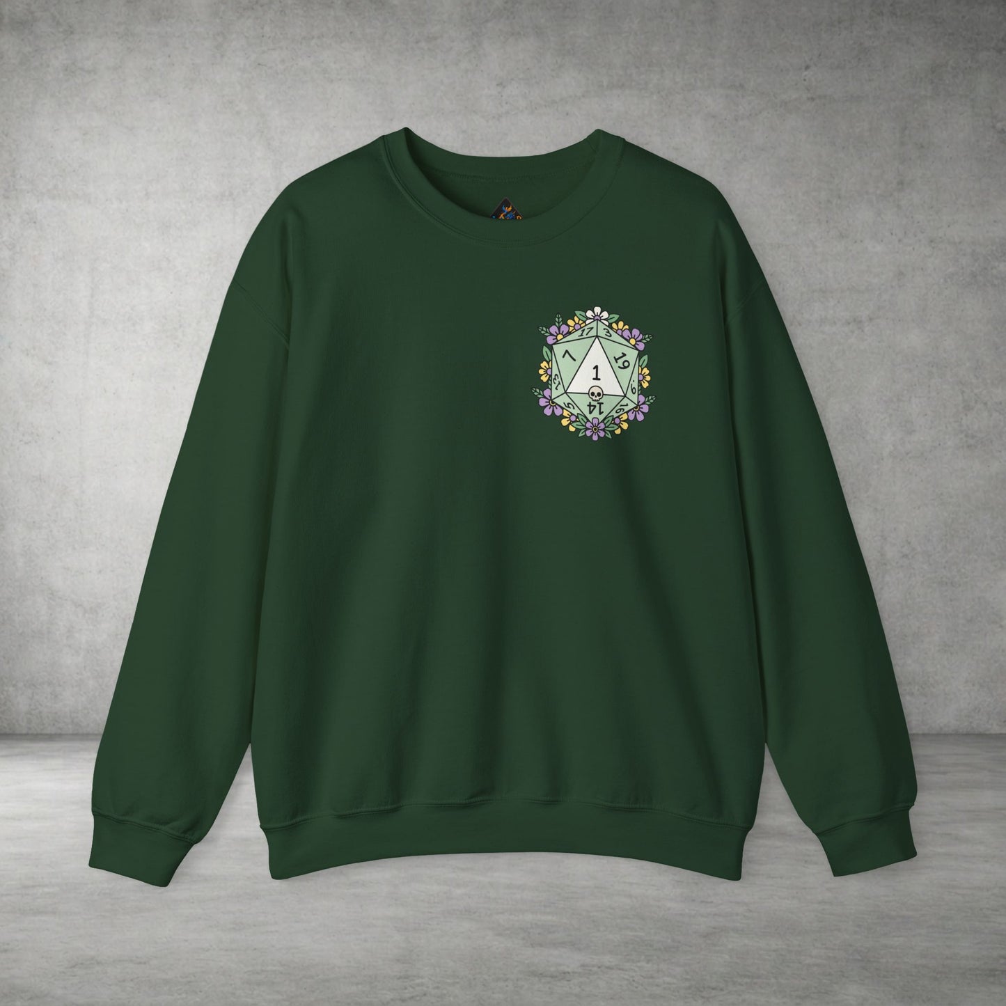 D20 Floral Crest Crewneck Sweatshirt