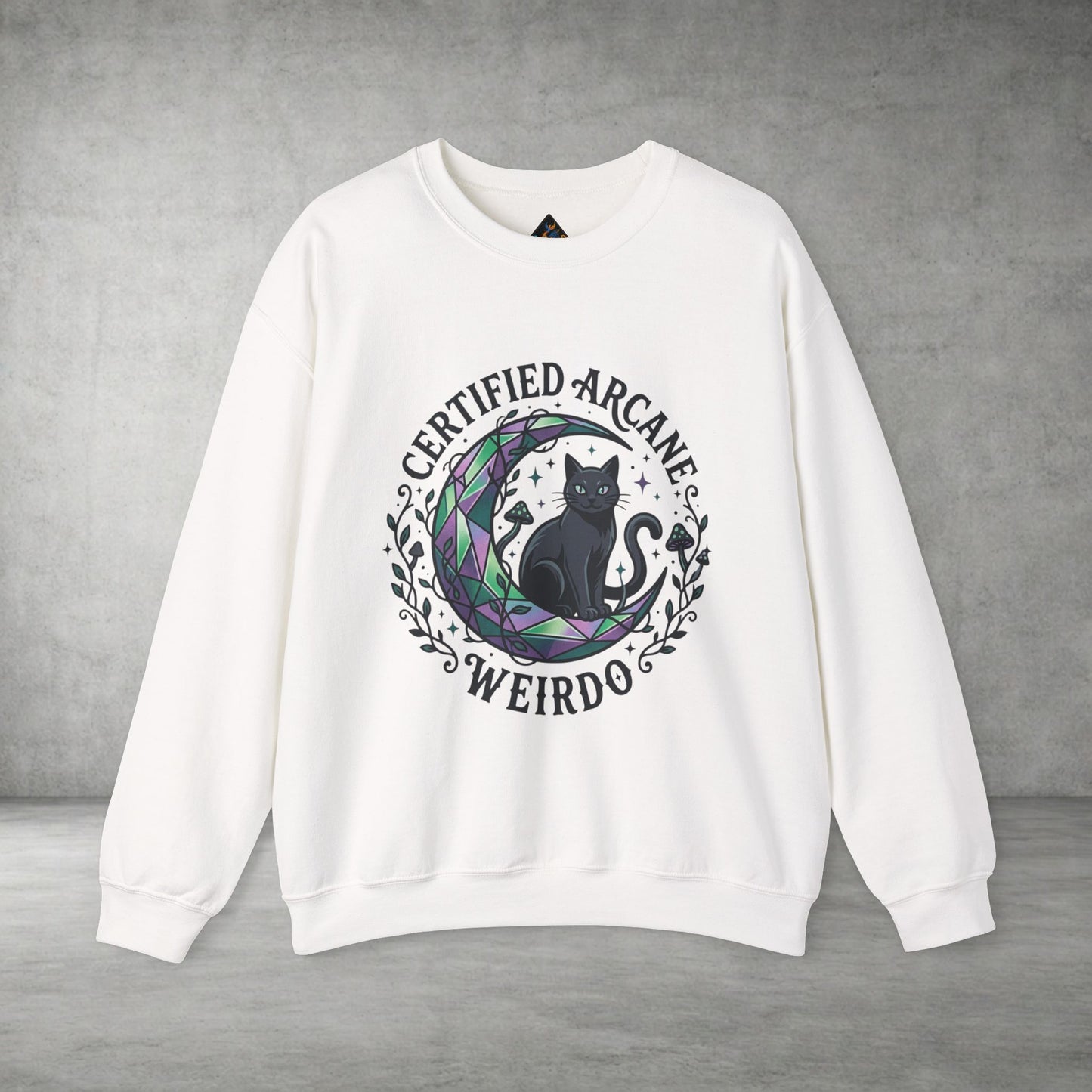 Certified Arcane Weirdo Crewneck Sweatshirt | witchy goblincore celestial