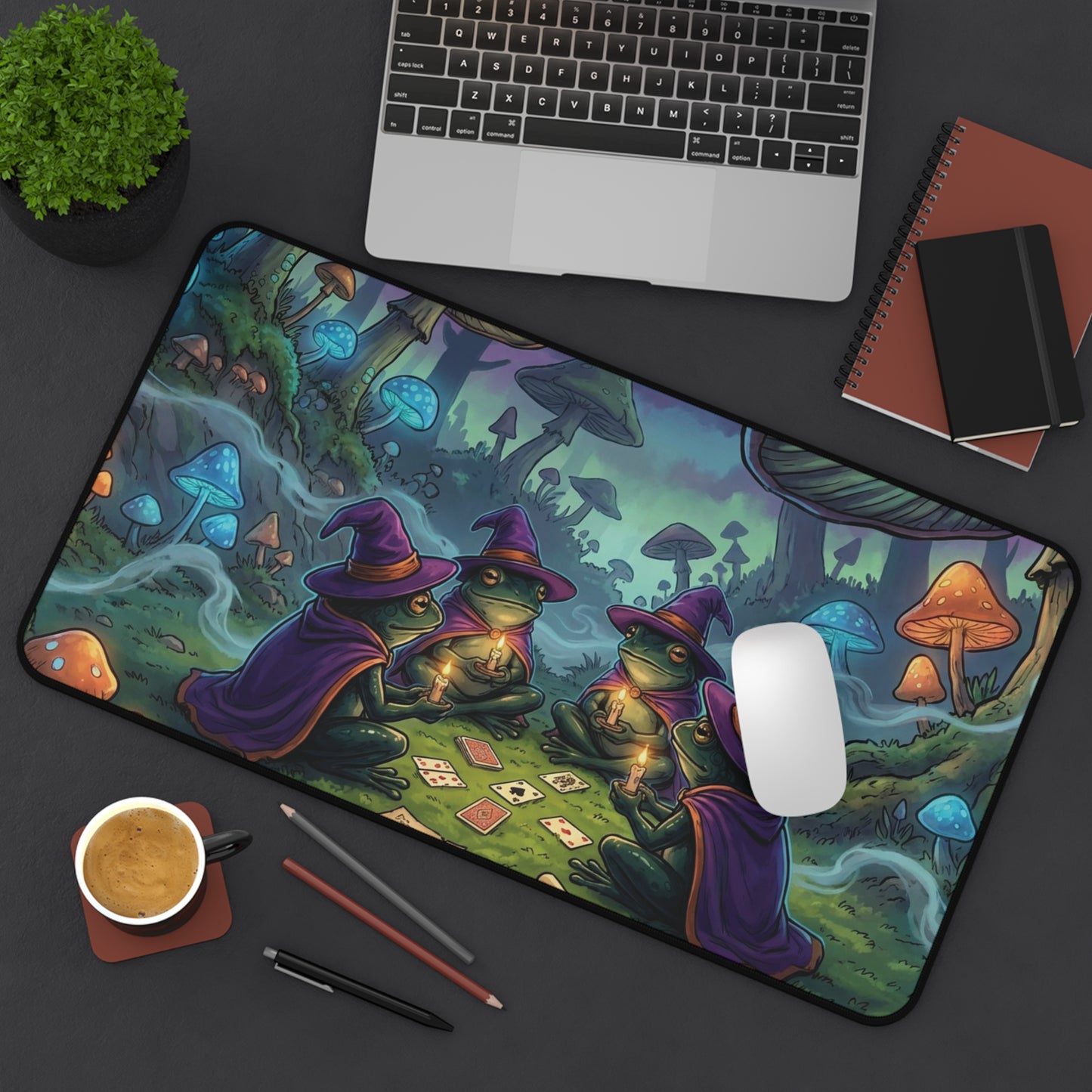 Mystic Mushroom Witches Desk Mat — Fantasy Gaming Mousepad