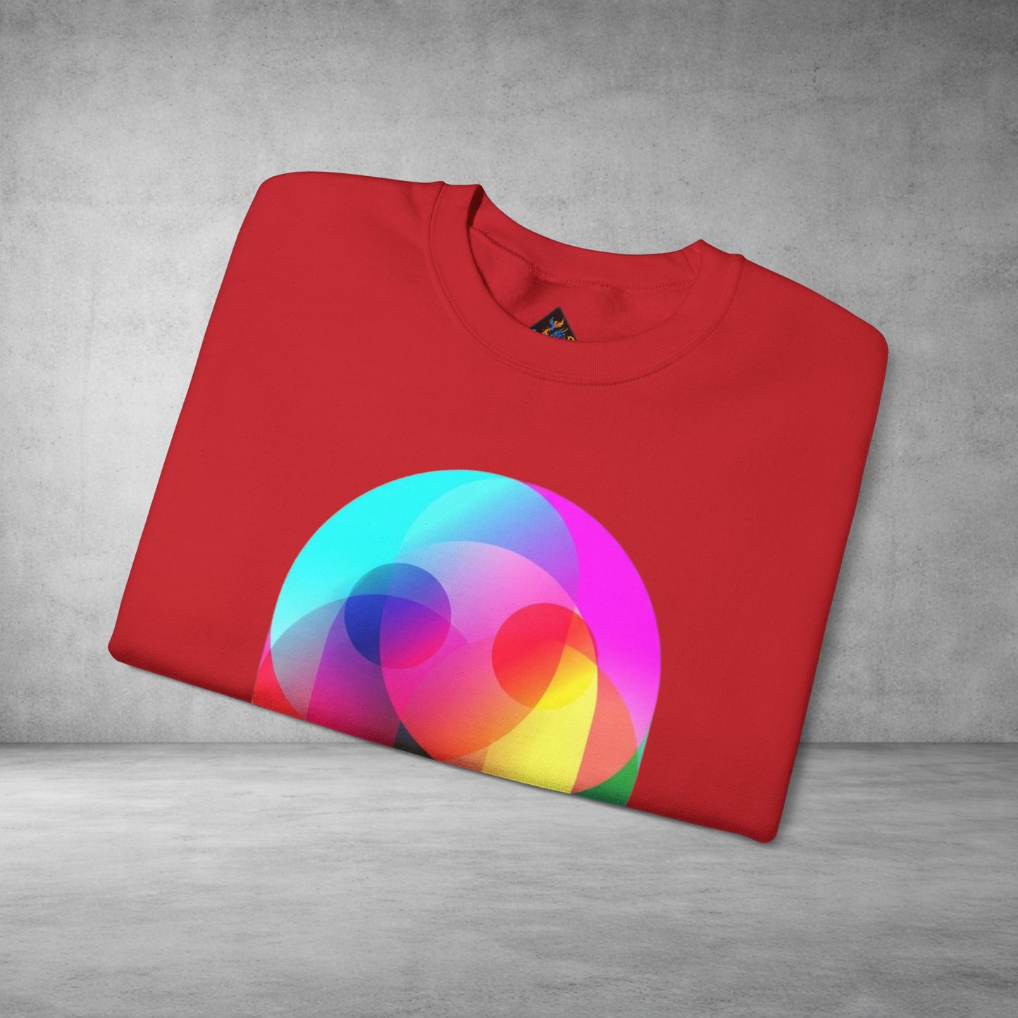 Crewneck Sweatshirt — Colourful Overlap Ghost Art Graphic