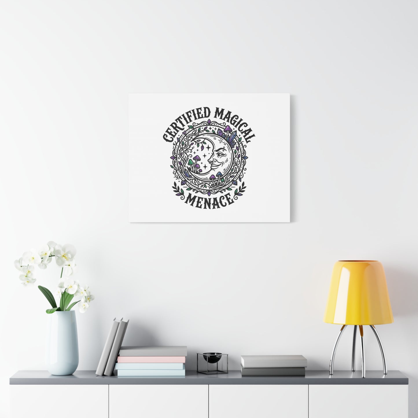 Certified Magical Menace Canvas | witchy goblincore celestial art