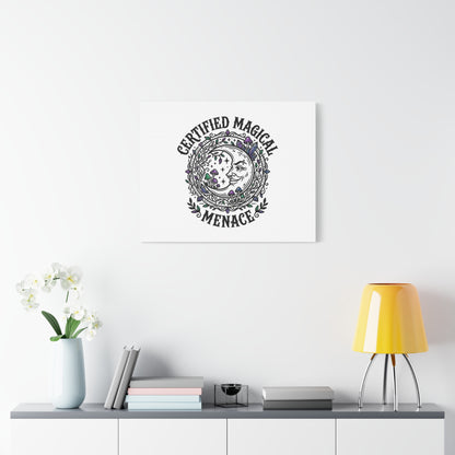Certified Magical Menace Canvas | witchy goblincore celestial art