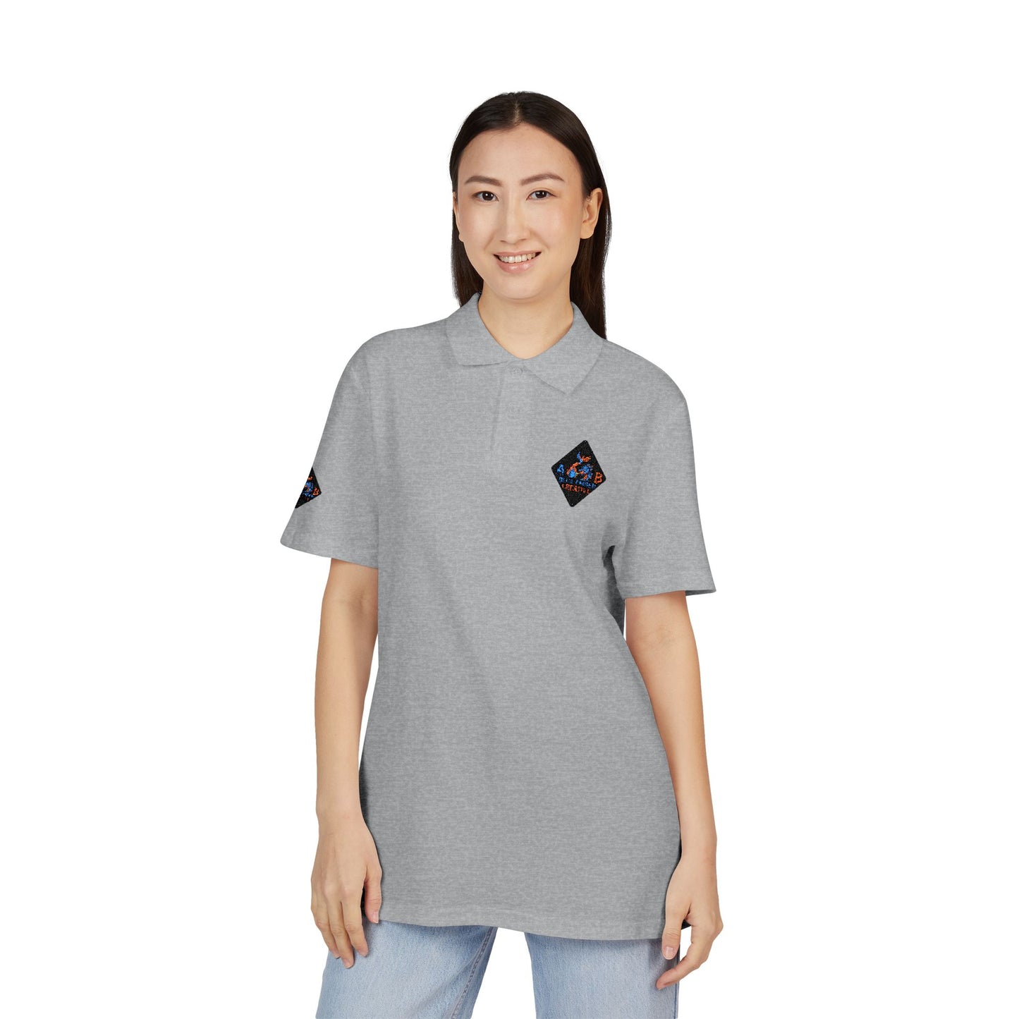 A Blue Ember Creative - Embroidered Diamond Floral Polo Shirt