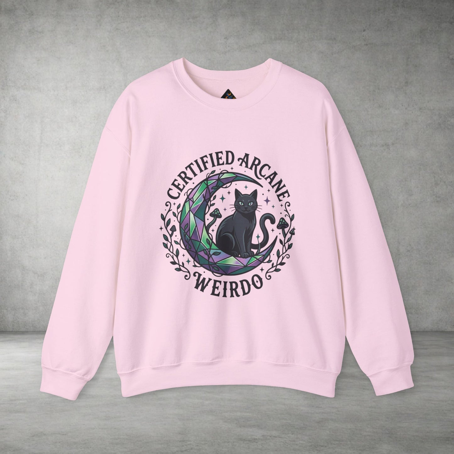 Certified Arcane Weirdo Crewneck Sweatshirt | witchy goblincore celestial
