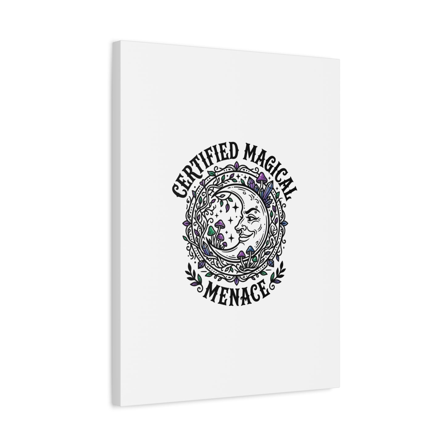 Certified Magical Menace Canvas | witchy goblincore celestial art
