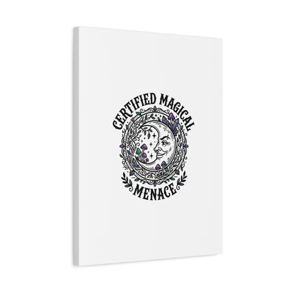 Certified Magical Menace Canvas | witchy goblincore celestial art