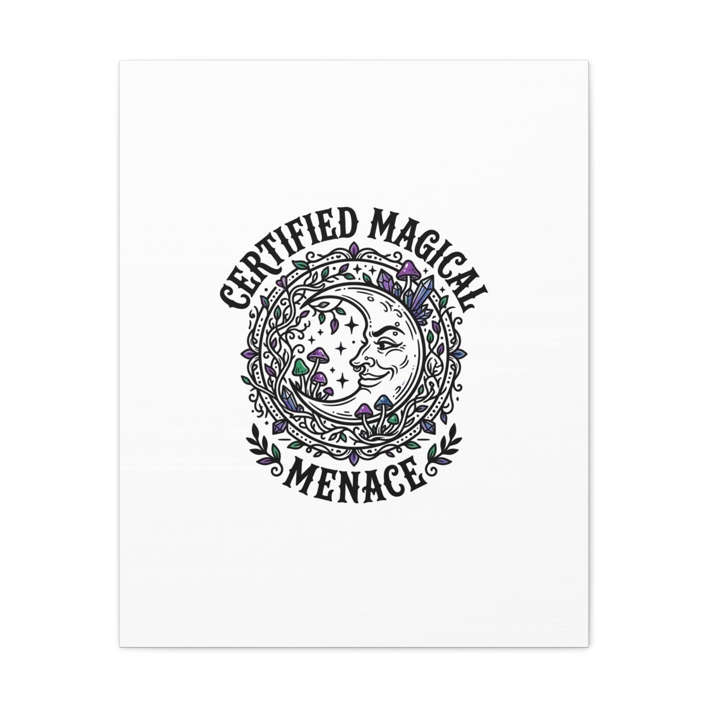 Certified Magical Menace Canvas | witchy goblincore celestial art