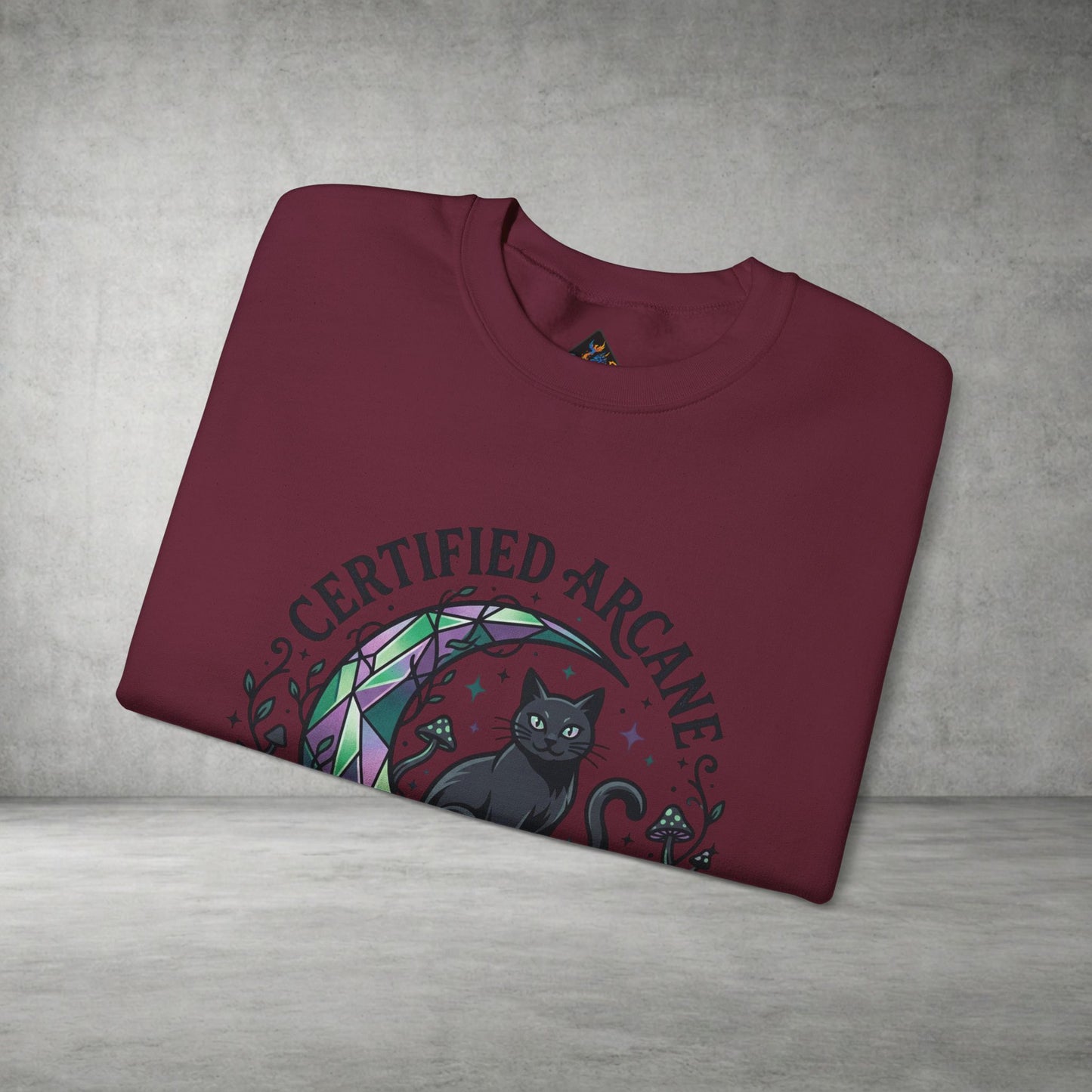 Certified Arcane Weirdo Crewneck Sweatshirt | witchy goblincore celestial