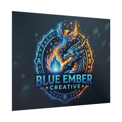 A Blue Ember Creative - Rolled Poster — Blue Ember Creative Dragon Logo Art