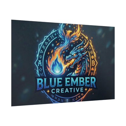 A Blue Ember Creative - Rolled Poster — Blue Ember Creative Dragon Logo Art