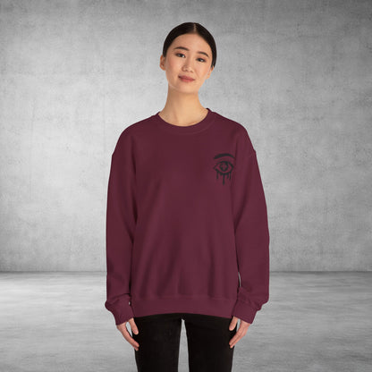 Crewneck Sweatshirt — 'Wake Yo Game Up, Let’s Game' Dripping Eye Gamer Design