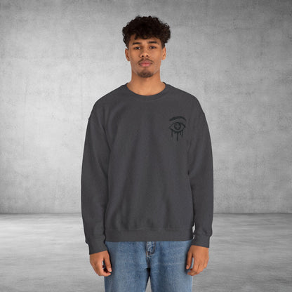 Crewneck Sweatshirt — 'Wake Yo Game Up, Let’s Game' Dripping Eye Gamer Design