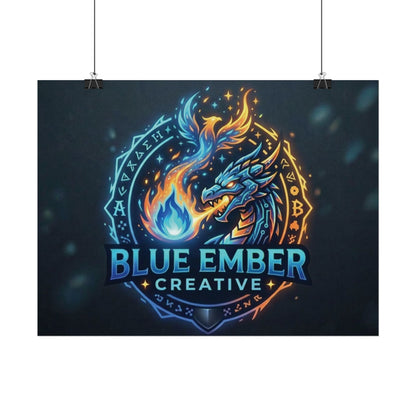 A Blue Ember Creative - Rolled Poster — Blue Ember Creative Dragon Logo Art