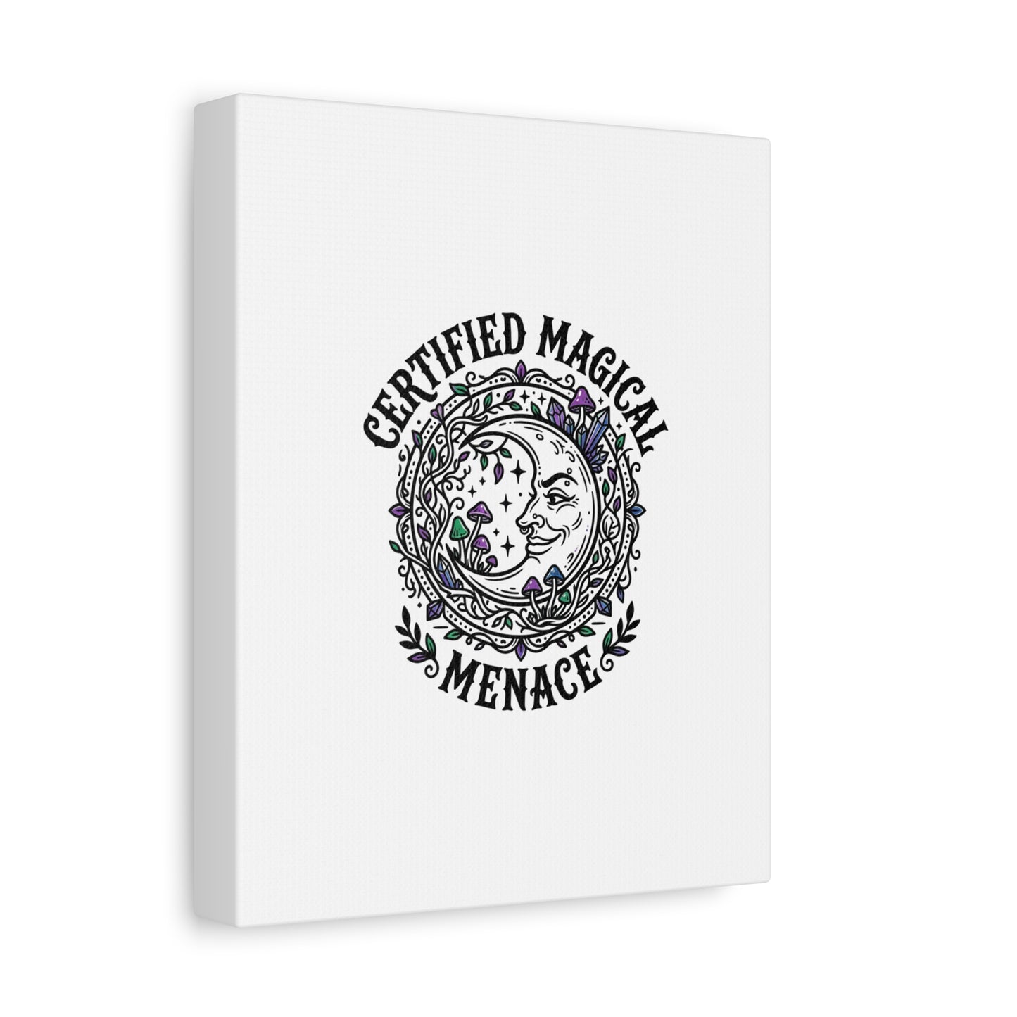 Certified Magical Menace Canvas | witchy goblincore celestial art