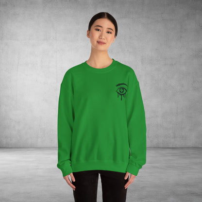 Crewneck Sweatshirt — 'Wake Yo Game Up, Let’s Game' Dripping Eye Gamer Design