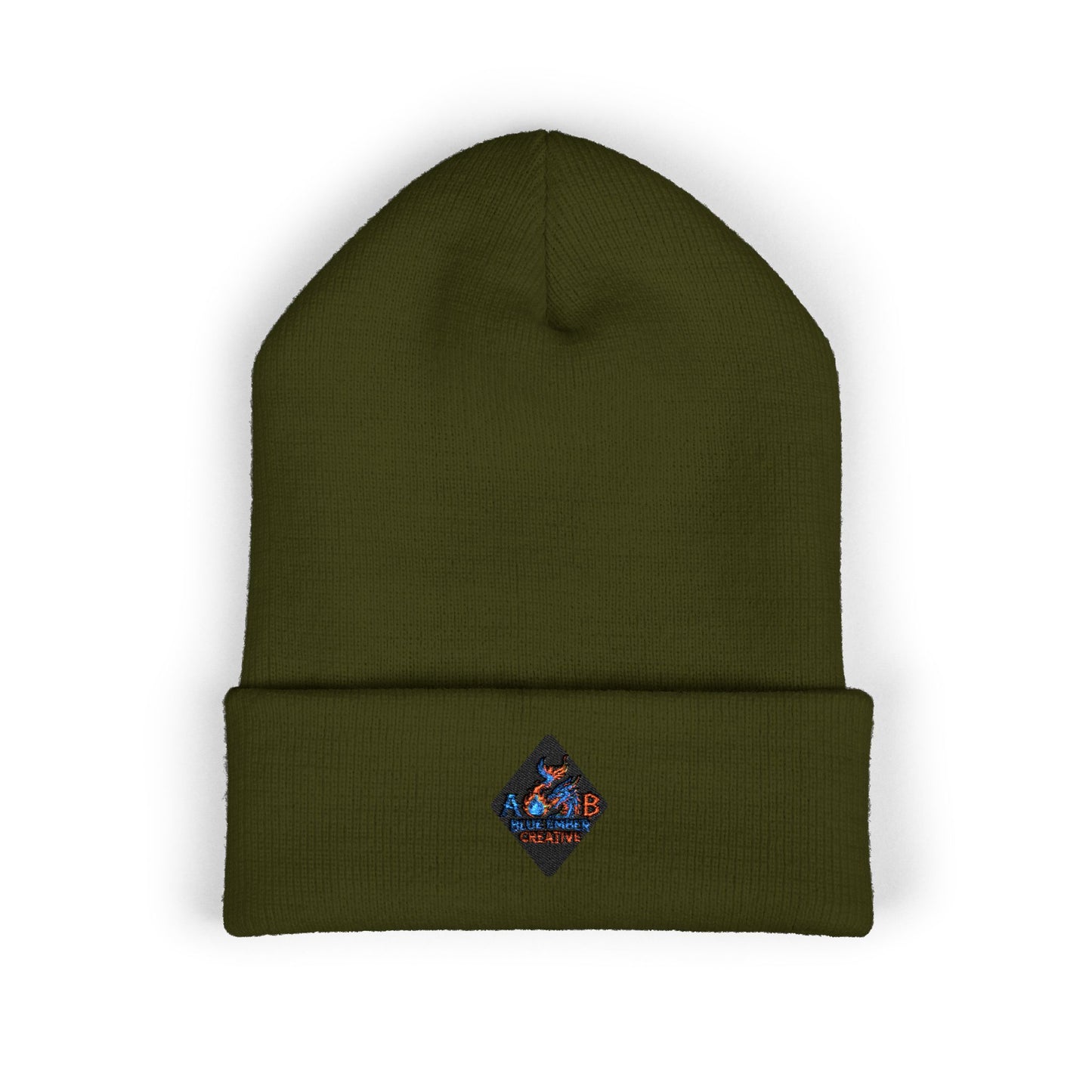 A Blue Ember Creative - Embroidered Diamond Cuffed Beanie