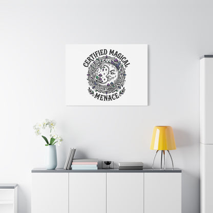 Certified Magical Menace Canvas | witchy goblincore celestial art