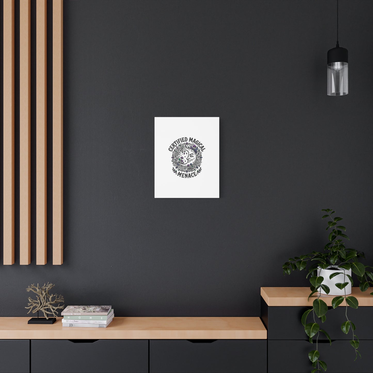 Certified Magical Menace Canvas | witchy goblincore celestial art