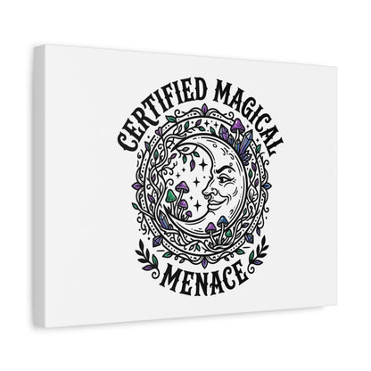Certified Magical Menace Canvas | witchy goblincore celestial art