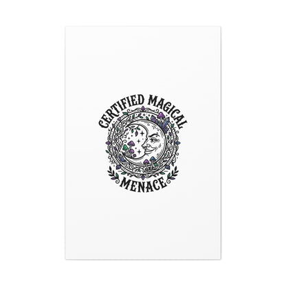 Certified Magical Menace Canvas | witchy goblincore celestial art