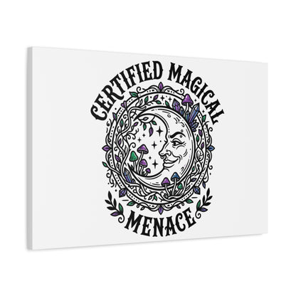 Certified Magical Menace Canvas | witchy goblincore celestial art